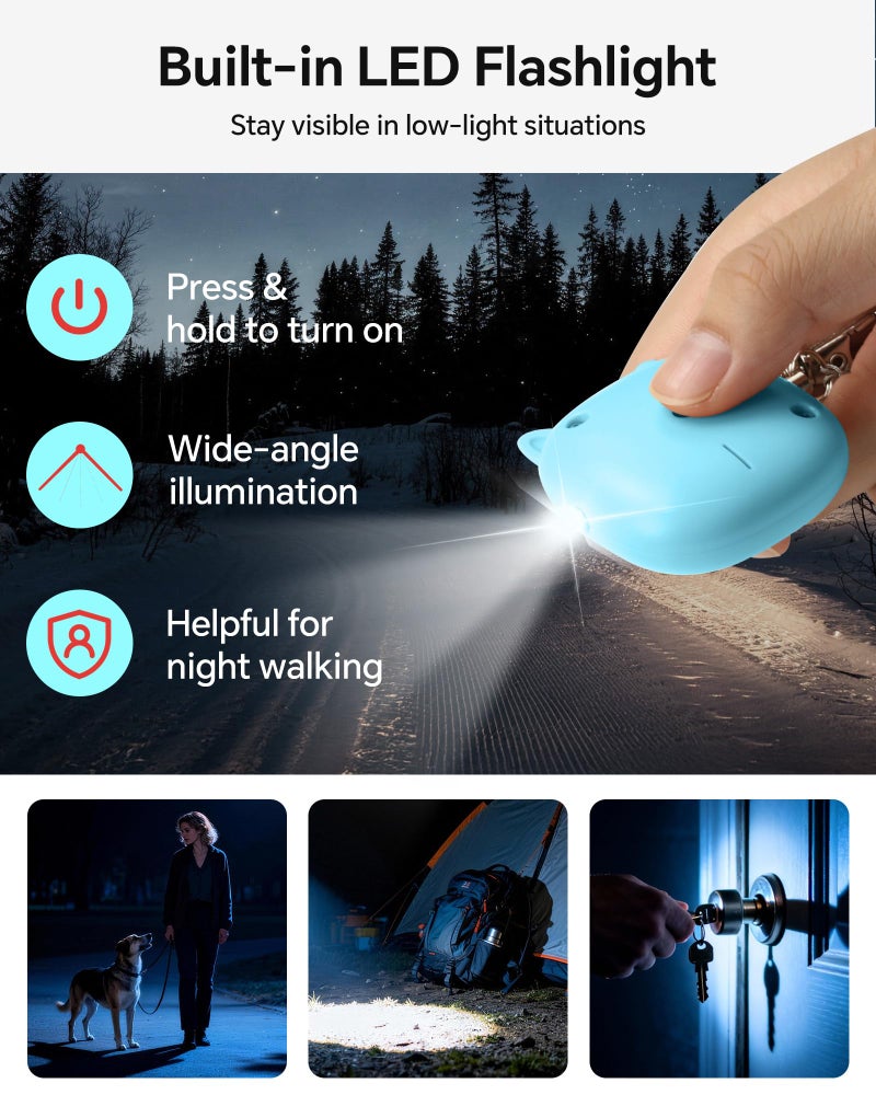 VIGOROAD Personal Safety Alarm â€“ Loud Siren with LED Light, Easy Pull-Pin Keychain for Women & Seniors, Portable Everyday Use (2 Pack) - Image 4